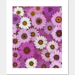 Pink & white Daisies Posters and Art